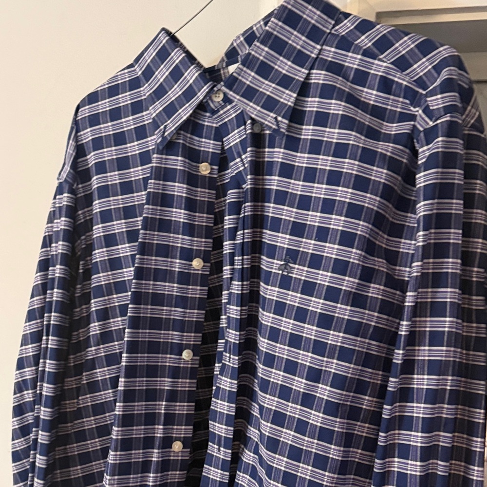 Brooks Brothers Navy Checkered Men's Shirt